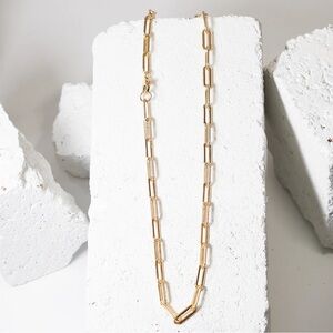 Heavy Weight Paper Link Necklace — 14K Gold Filled
